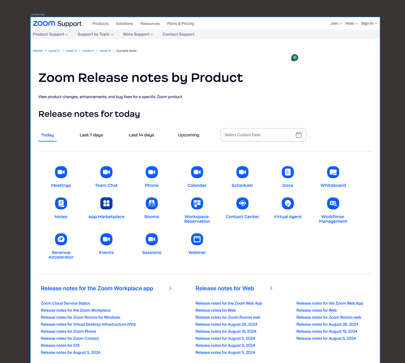 Zoom Release Notes by Products – Jun Osorio
